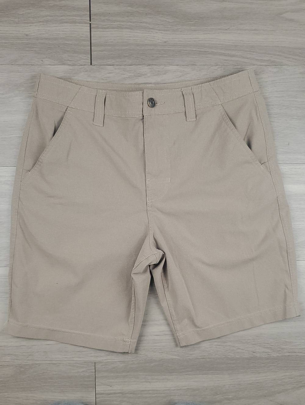 prAna Hybridizer Shorts Mens 30 Khaki Stretch Outdoor Golf Hiking